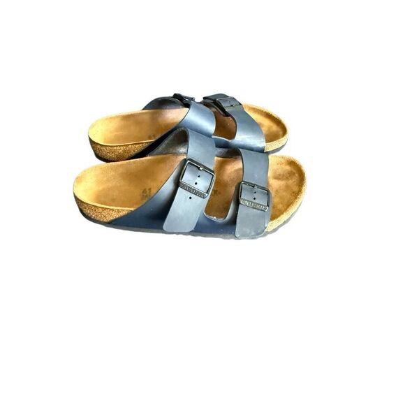 Birkenstock Mens Navy Blue Arizona Birko-Flor Casual Slip On Slide Sandals Sz 8 main image 12